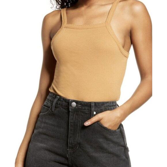 NWT NORDSTROM bp neutral tan bodysuit tank thong snap sz XL summer casual NEW - Picture 2 of 10